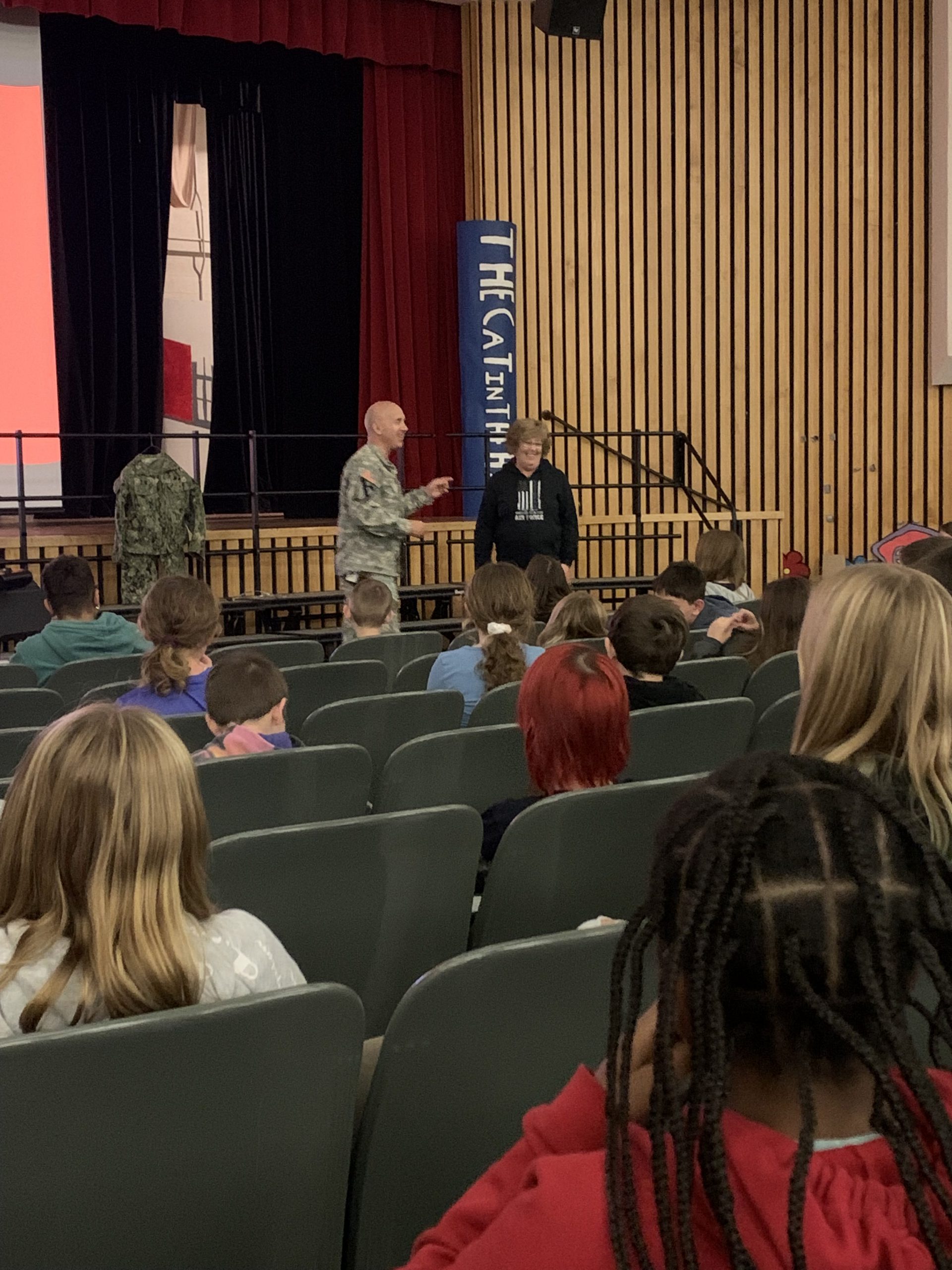 Herkimer teachers who are military veterans speak to 6th graders