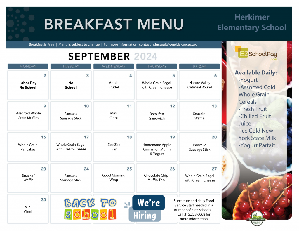 herkimer csd elementary breakfast menu