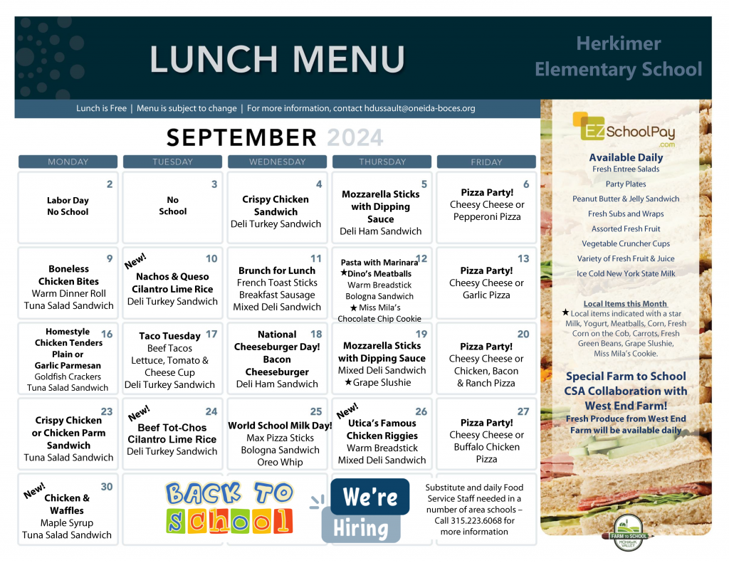 herkimer csd elementary lunch menu