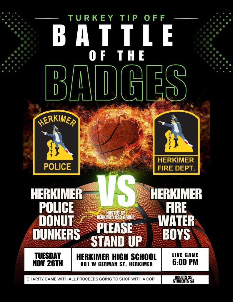 Battle of the Badges poster with the same info as the text of the story