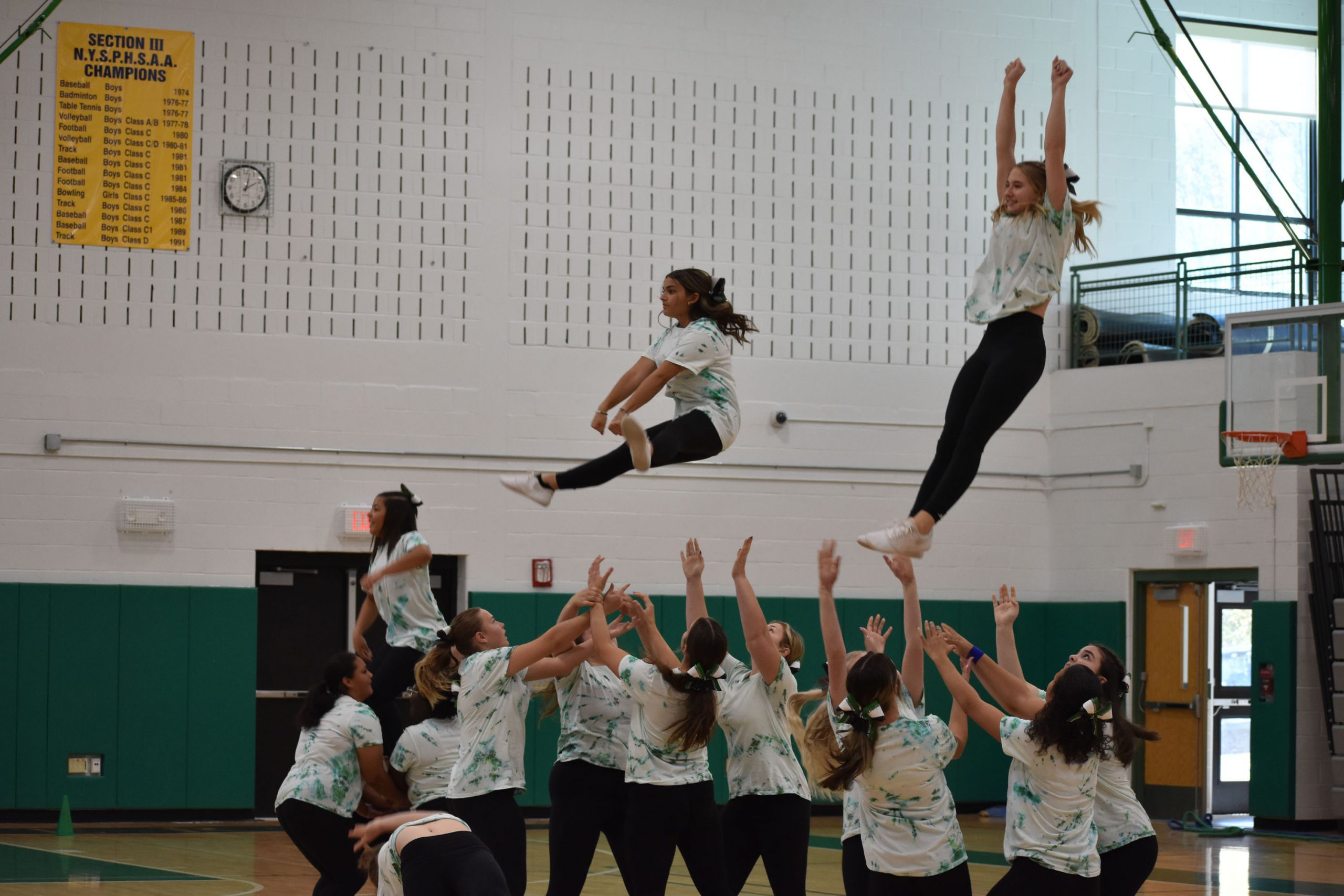 Cheerleaders performing