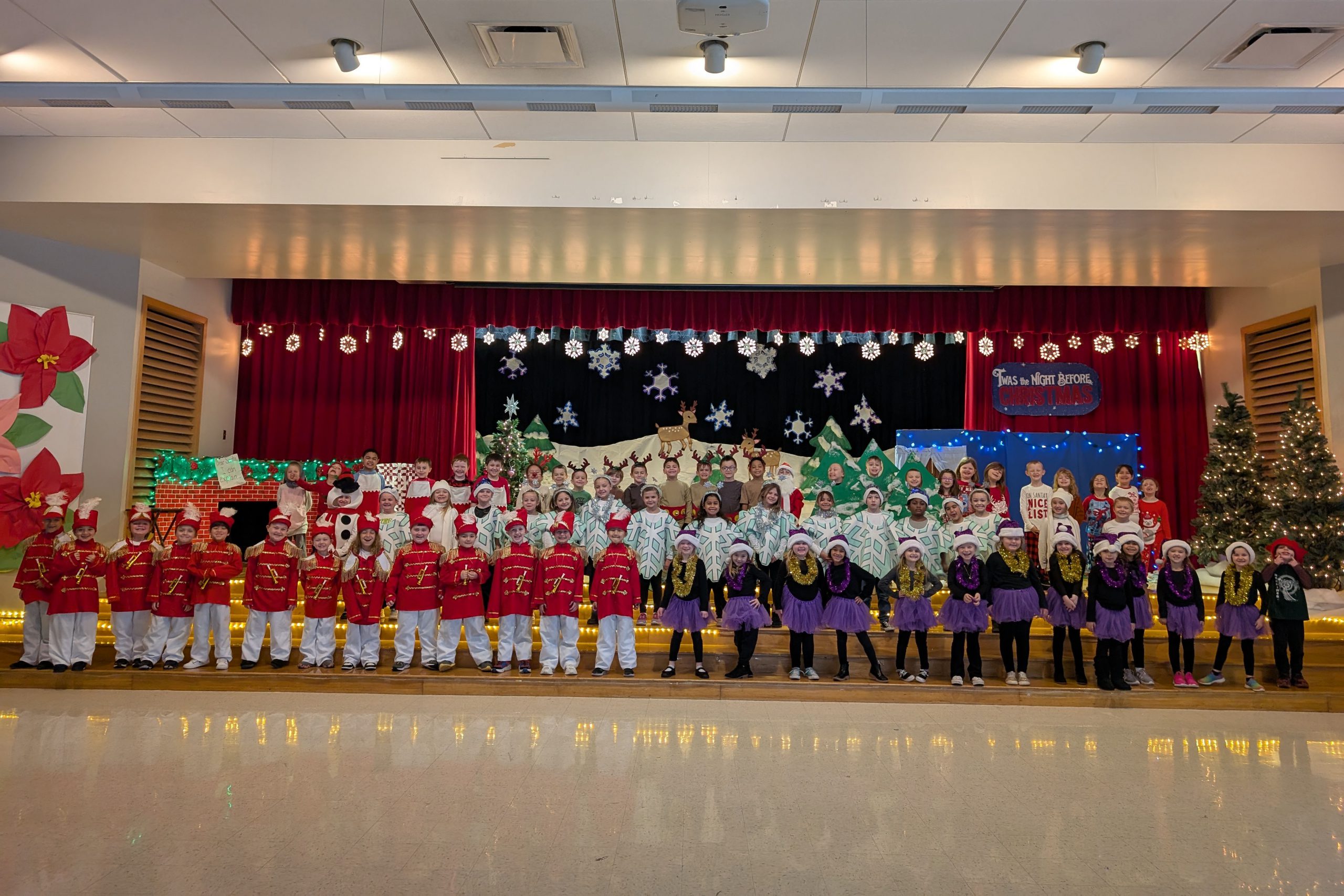 First graders performing "Twas the Night Before Christmas"